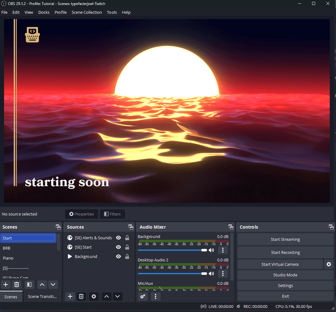 Screenshot of OBS Software